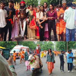 Sawan somvar per Jabalpur me nikali kanvad Yatra Mayur memorial trust Jabalpur ne uplabdh karai kavdiyo ko bhojan Pani vyavastha